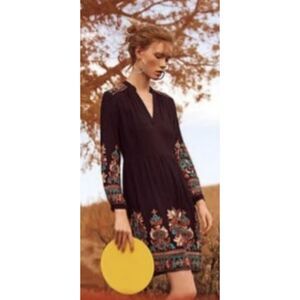 Floreat black embroidered dress from Anthropologie size S